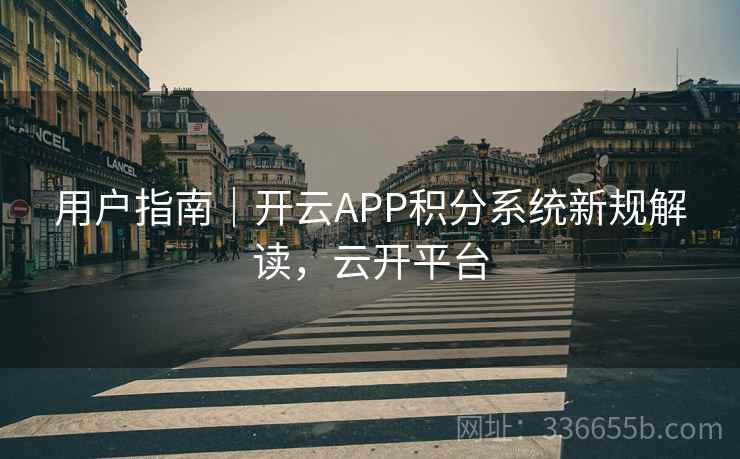 用户指南｜开云APP积分系统新规解读，云开平台
