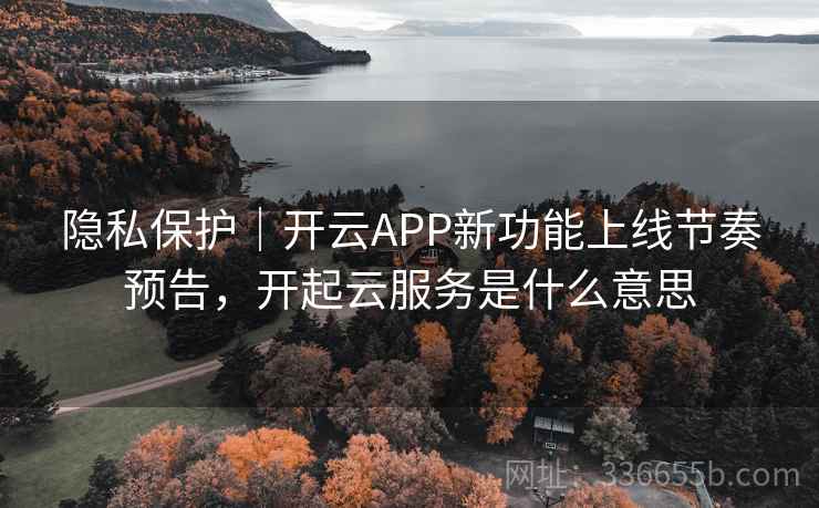 隐私保护｜开云APP新功能上线节奏预告，开起云服务是什么意思