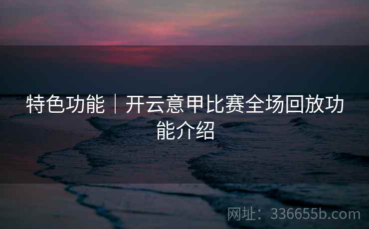 特色功能｜开云意甲比赛全场回放功能介绍